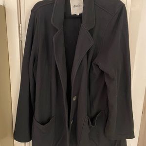 Aerie Black Cotton Comfy Blazer